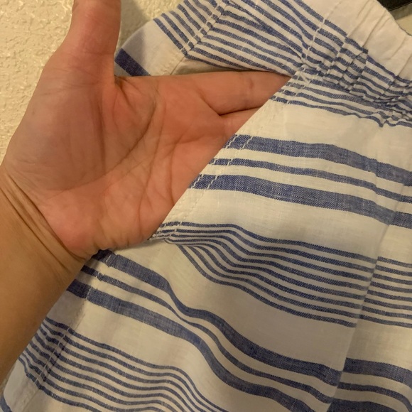 J.Crew Blue And White Stripped Linen Skirt Nautical look size O - Picture 11 of 11